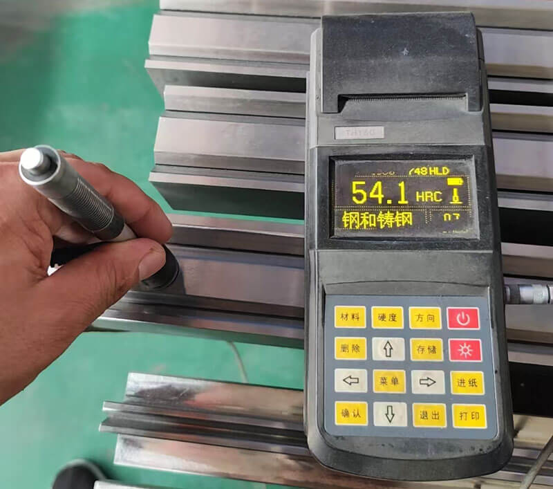 Hardness testing/heat treatment process