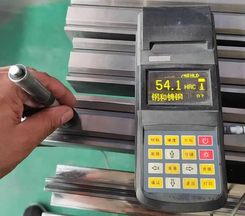 Press Brake Tooling Heat Treatment Process 5 Hardness testing/heat treatment process